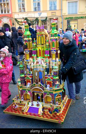 Tradizionale presepe natalizio Festival, Cracovia, in Polonia, in Europa Foto Stock