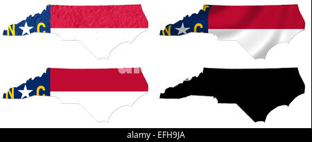 Noi North Carolina State flag su mappa collage Foto Stock