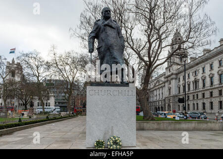 Sir Winston Churchill memorial a Westminster Foto Stock