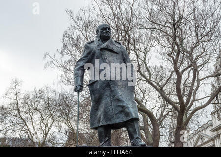 Sir Winston Churchill memorial a Westminster Foto Stock