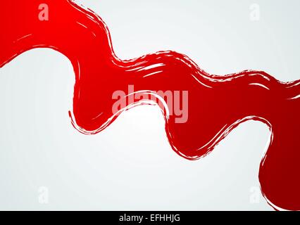 Red grunge onda astratta. Il design del vettore Foto Stock