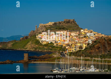 Vista a castel sardo in sardegna italia Foto Stock