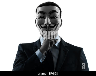 Parigi- 30 Ottobre : un uomo vestito e mascherato come un membro della metropolitana anonimo gruppo su ottobre 30, 2012 in Paris , Francia Foto Stock