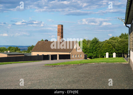 A Buchenwald il crematorio, Ettersberg, vicino a Weimar, Germania, Europa Foto Stock