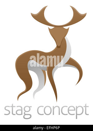 Una illustrazione astratta di un Stag Cervo concept design Foto Stock