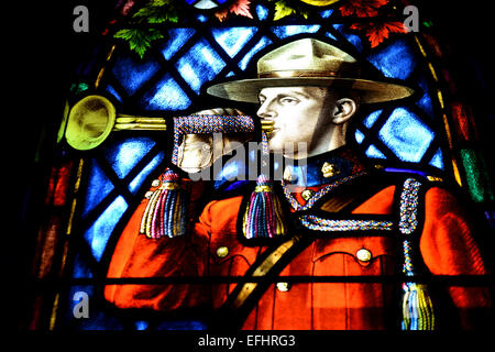 All'interno della cappella presso il Royal Canadian polizia montata Depot, RCMP training academy di Regina, Saskatchewan, Canada Foto Stock