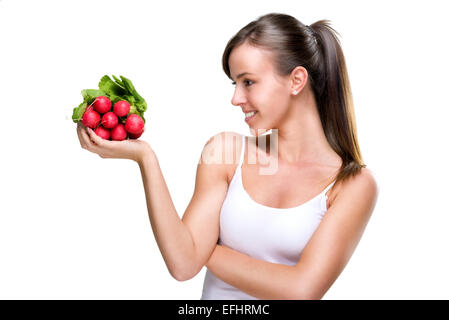 Tempo vivere sano, mangiando buoni alimenti Foto Stock