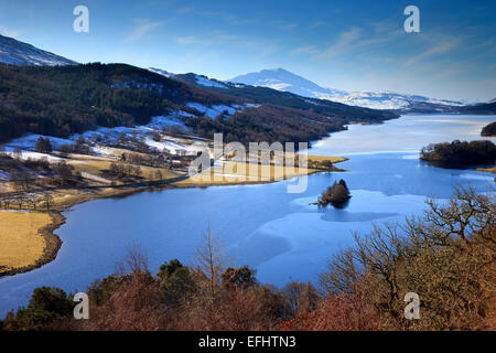 Vista invernale di Loch Tummel, Perthshire Foto Stock