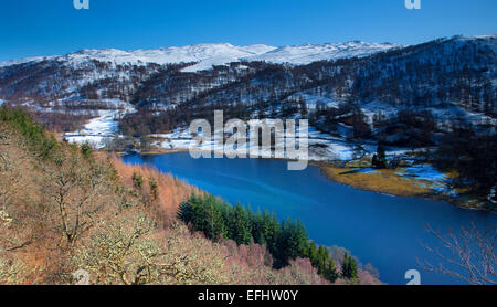 Vista invernale di Loch Tummel, Perthshire Foto Stock