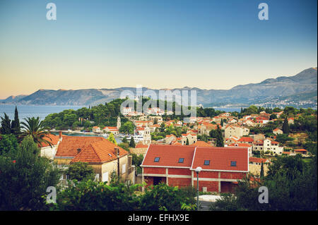 Cavtat in Croazia, mare adriatico Foto Stock