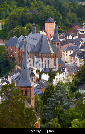 Città vecchia di Saarburg sul fiume della Saar e della Renania Palatinato, della Germania, Europa Foto Stock