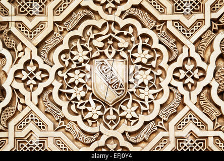 Arabeschi nell'Alhambra Palace, Granada (XIV secolo) Foto Stock