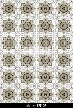 Sfondo luminoso del rombo beige lucido con fiori Foto Stock
