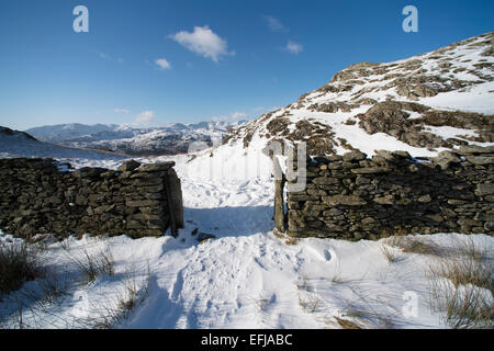 Aprire il gateway su alta lakeland cadde, Lake District inglese. Foto Stock