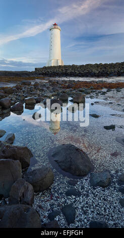 Akranes lighthouse, West Islanda Islanda Foto Stock