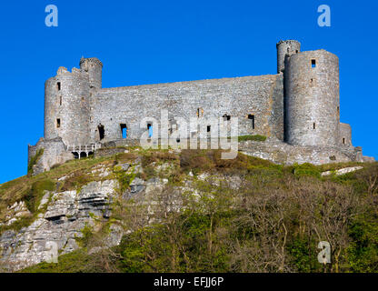 Harlech Castle in Gwynedd Snowdonia North Wales UK una fortificazione medievale costruita da Edward 1 nel 1289 adesso sito del Patrimonio Mondiale Foto Stock