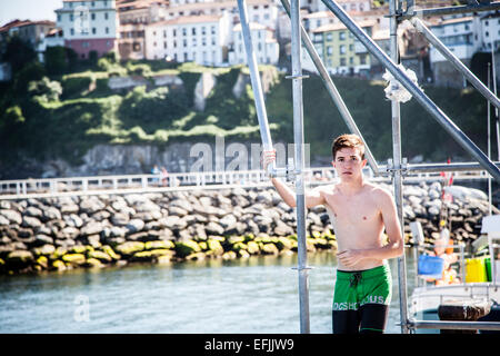 Porto di pesca di Lastres, Spagna Foto Stock