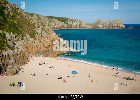 Porthcurno Beach, Cornwall, Inghilterra Foto Stock