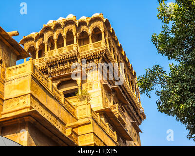 Haveli in Jaisalmer, Rajasthan, India Foto Stock