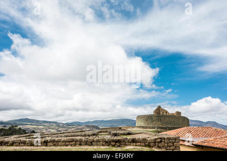 Ingapirca, Inca parete e città, noto più grandi rovine Inca in Ecuador. Foto Stock