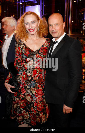 Andrea Sawatzki e Christian Berkel frequentando il partito Opnening al sessantacinquesimo Festival Internazionale del Cinema di Berlino/Berlinale 2015 Febbraio 05, 2015./picture alliance Foto Stock