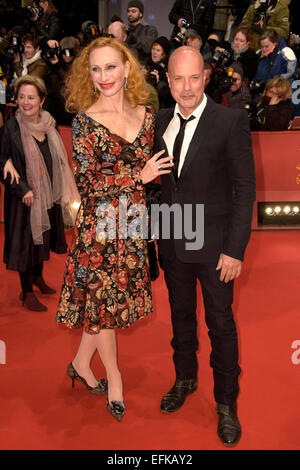 Andrea Sawatzki e Christian Berkel frequentando il 'Nadie Quiere La Noche / nessuno vuole la notte' premiere al sessantacinquesimo Festival Internazionale del Cinema di Berlino / Berlinale 2015 Febbraio 05, 2015./picture alliance Foto Stock