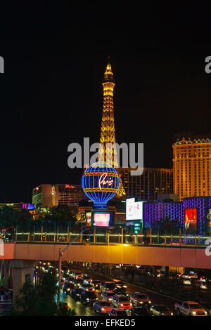 LAS VEGAS - 18 aprile: Las Vegas Boulevard nella notte del 18 aprile 2014 a Las Vegas, Nevada. Foto Stock