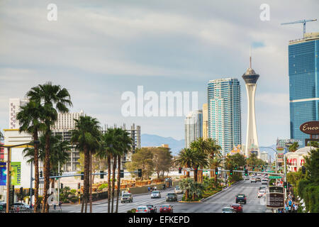 LAS VEGAS - 19 aprile: Las Vegas Boulevard di mattina in aprile 19, 2014 a Las Vegas, Nevada. Foto Stock