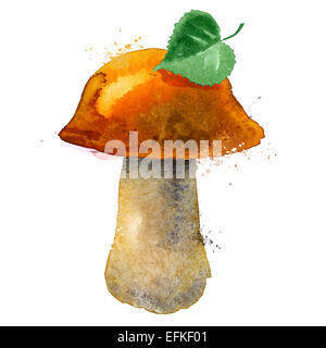 Vettore di funghi logo design modello. natura o icona di cibo. Foto Stock