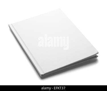 Copertina rigida con bianco prenota con copia spazio isolato su sfondo bianco. Foto Stock