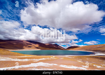 Lago Blu Meniques nei piani alti del Cile settentrionale vicino a San Pedro de Atacama Foto Stock