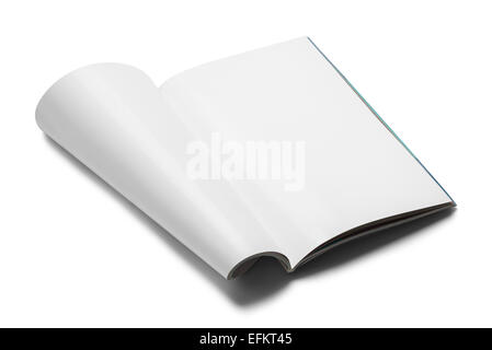 Rivista di bianco con spazio copia montante isolati su sfondo bianco. Foto Stock