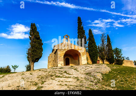 Chapelle Saint-Sixte d'Eygalières Saint-Rémy-de-Provence. Massif des Alpilles, Francia Foto Stock