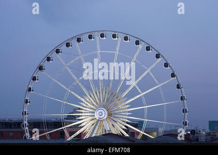 La ruota di Liverpool presso la Albert Dock Foto Stock