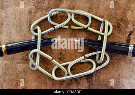 Ironia della sorte dei diritti umani alla libertà di parola Foto Stock