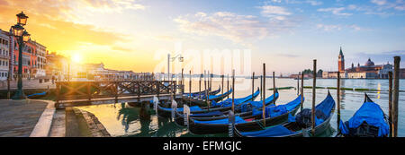 Alba sul Gran Canal, Vista panoramica, Venezia, Italia Foto Stock