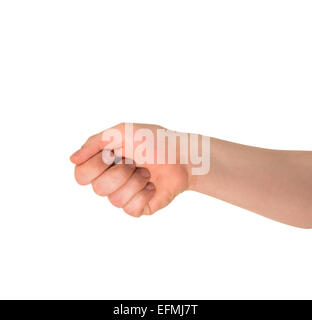 Raggiungere il pugno fuori mano tenuto Foto Stock