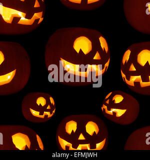 Seamless Jack-O'-lanterne pattern di zucca Foto Stock