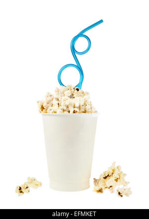 Coppa piena di popcorn Foto Stock