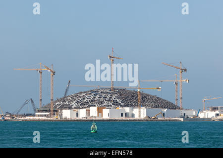 Louvre Abu Dhabi museo sito in costruzione Foto Stock