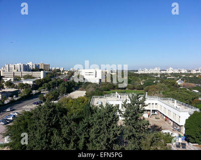 Elevata vista generale dell'Università di Tel Aviv, Israele Foto Stock