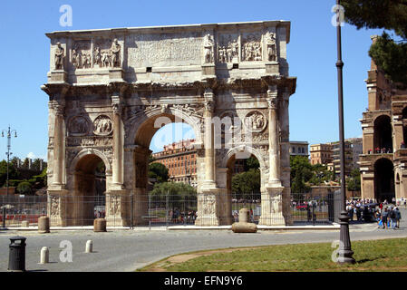 Blick auf den Arco di Costantino nella ROM, monumento, beim Kolosseum, Via di S, Gregorio Foto Stock