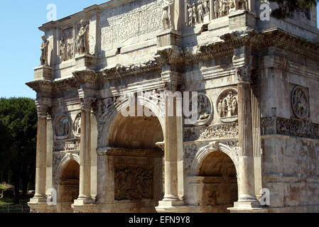 Blick auf den Arco di Costantino nella ROM, monumento, beim Kolosseum, Via di S, Gregorio Foto Stock