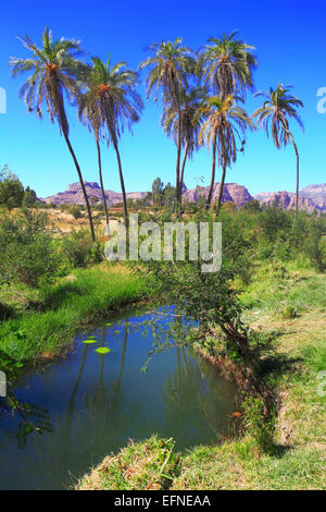 Gheralta montagne, Degum village, Tigray, Etiopia Foto Stock