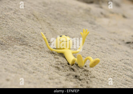 Gialli Smiley uomo in vacanza nelle Ebridi Esterne - qui ha Foto Stock