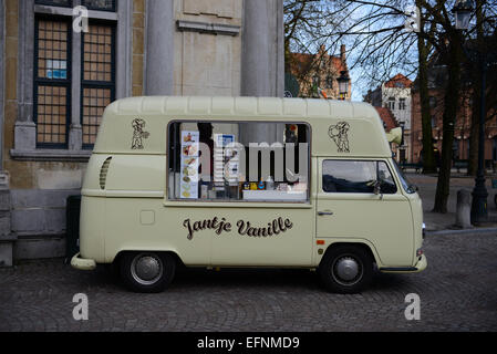 Jantje Vanille Street Food Carrello, Brugge, Belgio Foto Stock