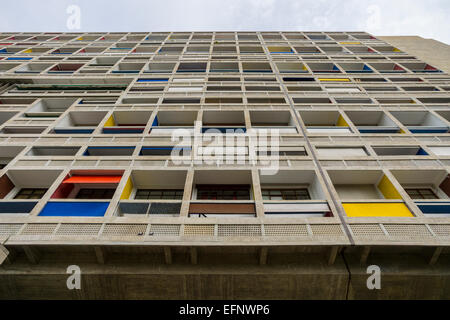 Unité d'abitazione, Le Corbisuer, Marsiglia, Francia, Modernista, Architettura Brutalist Foto Stock