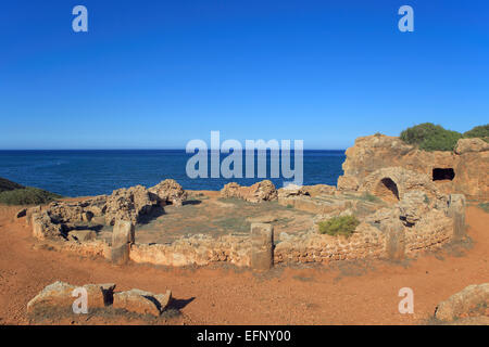 Rovine della città antica, Tipaza, Tipaza Provincia, Algeria Foto Stock