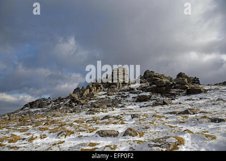 Hound Tor. Un alterato pesantemente affioramento di granito su Dartmoor Devon, Regno Unito. Foto Stock