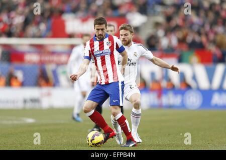 Gabi (Atletico), 7 febbraio 2015 - Calcio : spagnolo "Liga Española" corrispondono tra Atlético de Madrid 4-0 e Real Madrid CF A Vicente Calderón Stadium di Madrid, Spagna. (Foto di Mutsu Kawamori/AFLO) Foto Stock